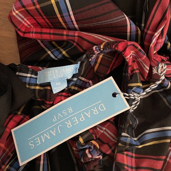 Draper James RSVP Plaid Bow Back 3/4 Sleeve Dress - Picture 7 of 10